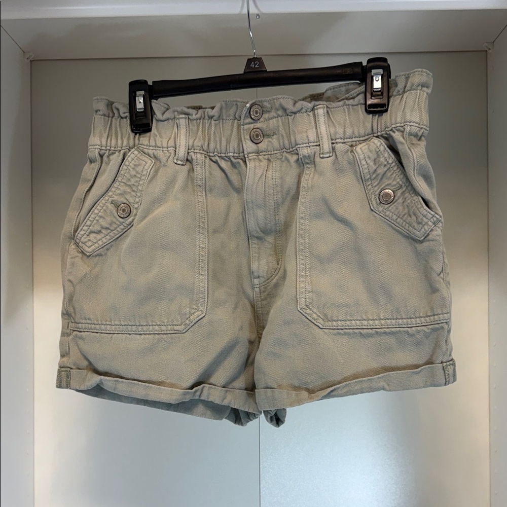SO Soft Olive Green Paperbag Shorts